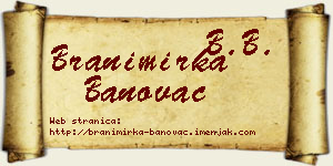Branimirka Banovac vizit kartica
